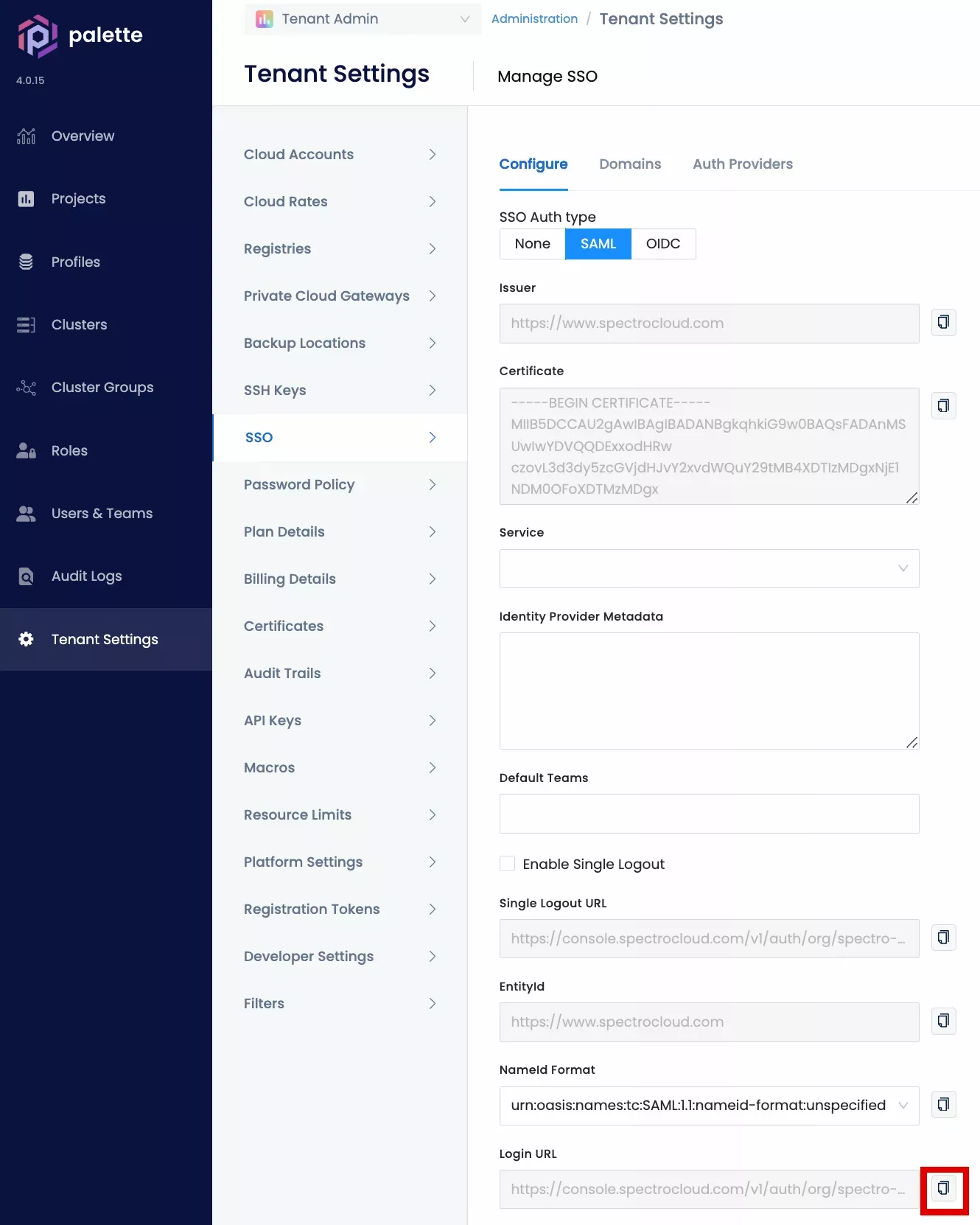 Configure General SSO Settings